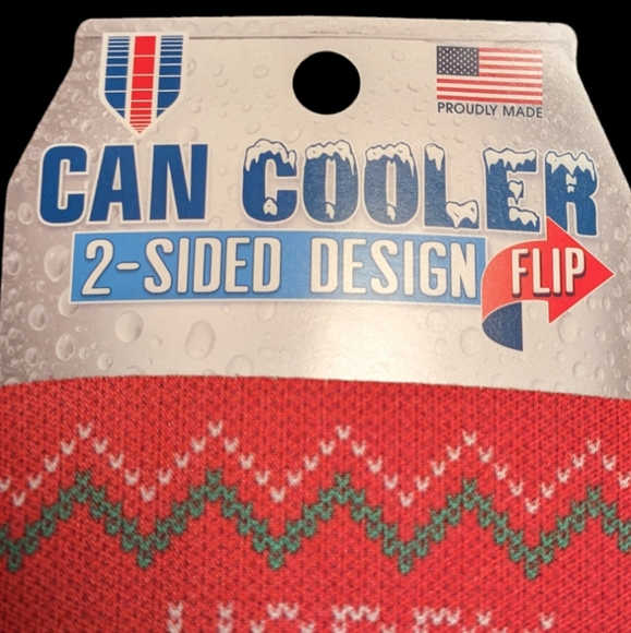 Wincraft Happy Holidays 2 Sided Can Cooler Coozies Set of 6 NWT - Picture 5 of 6